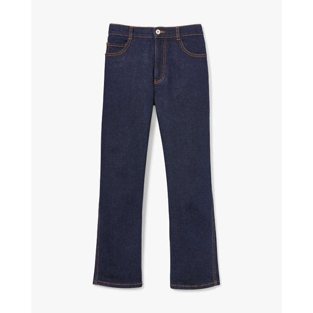 Kate Spade Denim Kick Flare Jeans Dark Wash Blue Size 24 Cropped Length - Picture 7 of 7